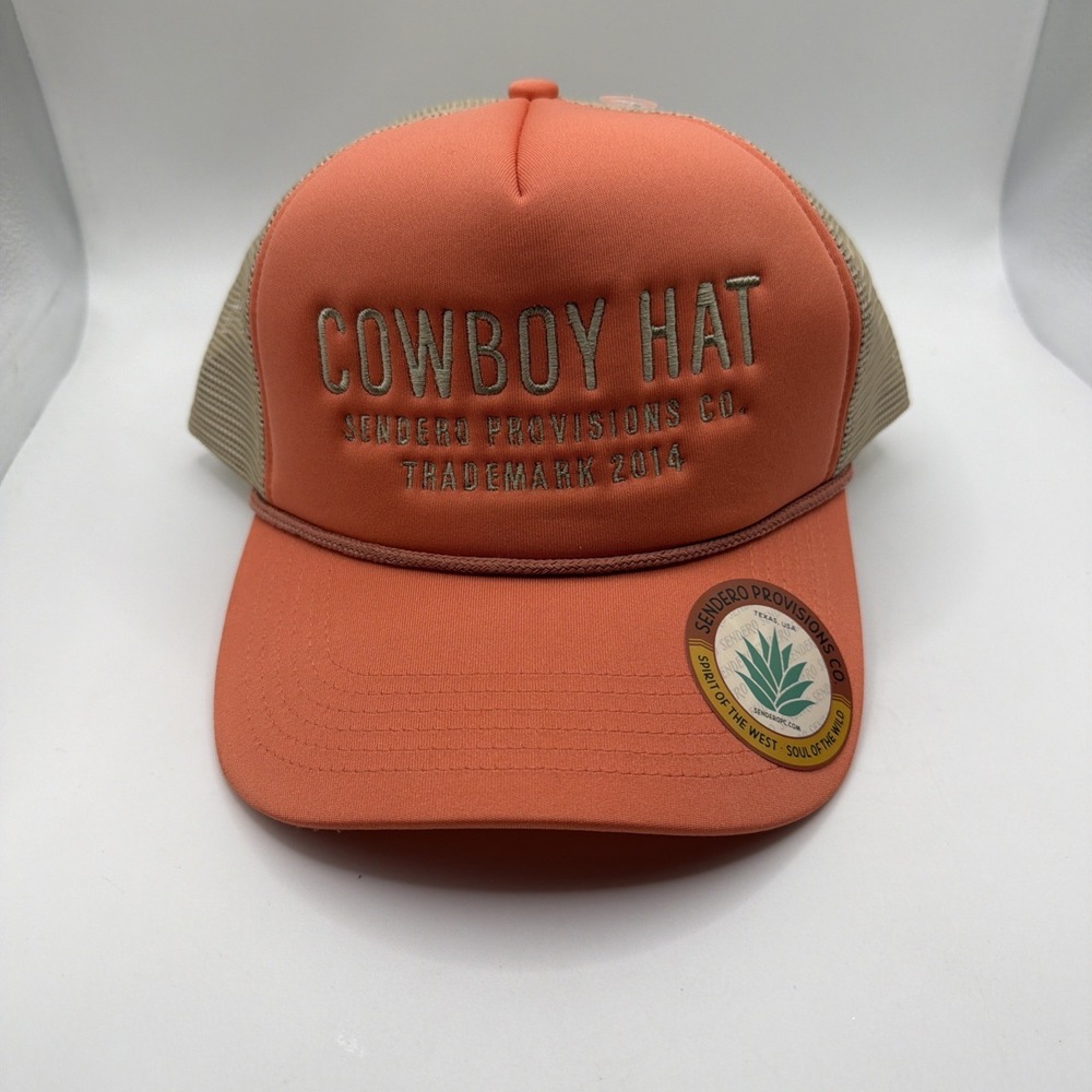 Sendero‎ Provisions Co Cowboy Hat Trucker Hat Coral Mesh Snapback New